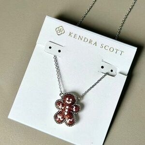 Kendra Scott Silver Christmas Gingerbread Man Necklace